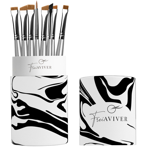 Набор кистей для бровей и ресниц в тубе FreiAVIVER (8 шт.)