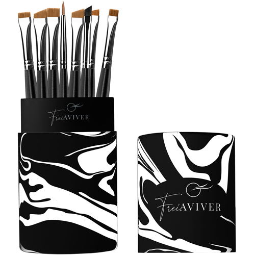 Набор кистей для бровей и ресниц в тубе FreiAVIVER (8 шт.)