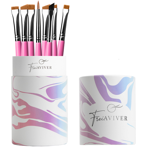 Набор кистей для бровей и ресниц в тубе FreiAVIVER (8 шт.)