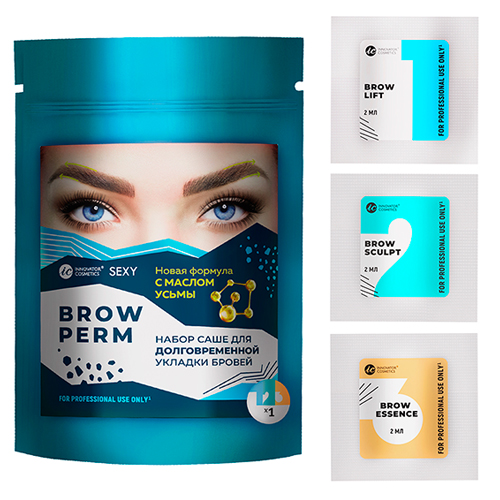 Набор составов для долговременной укладки бровей в саше SEXY BROW PERM, (№1,№2,№3 x 2 мл)