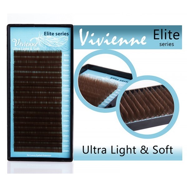 Коричневые ресницы Vivienne Elite "Черный шоколад" (МИКС, 20 линий)