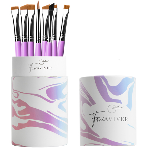 Набор кистей для бровей и ресниц в тубе FreiAVIVER (8 шт.)