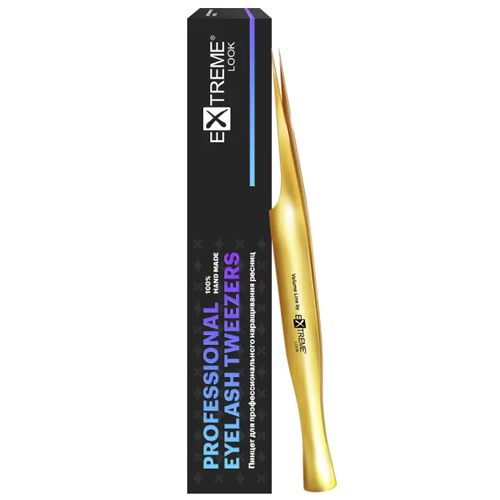Пинцет для ресниц EXTREME LOOK "Gold Delicious" I Pro