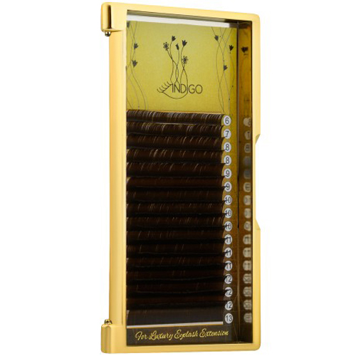 Черно-коричневые ресницы INDIGO Classiс Dark Chocolate (МИКС, 16 линий)