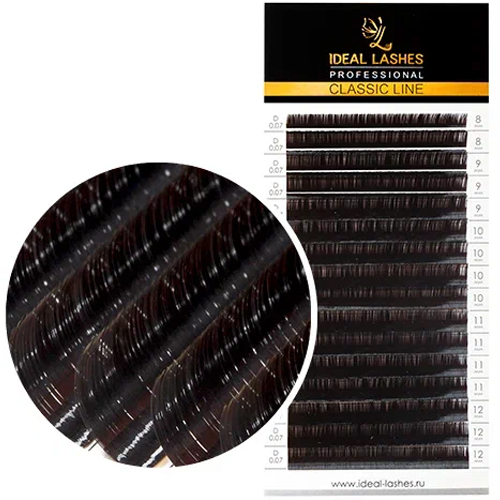Коричневые ресницы Ideal Lashes Classic Line "Горький шоколад" (МИКС, 16 линий)