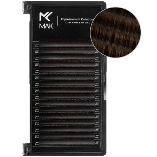 Коричневые ресницы MAK Perfect Brown (МИКС, 16 линий)