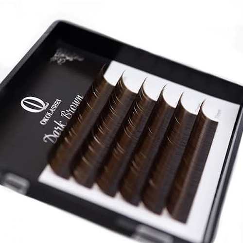Коричневые ресницы OkoLashes Dark Brown (6 линий)