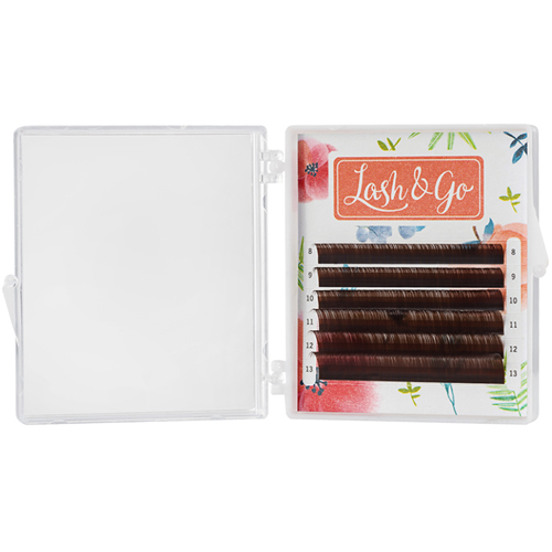Коричневые ресницы Lash&Go "Латте" (МИКС, 6 линий)