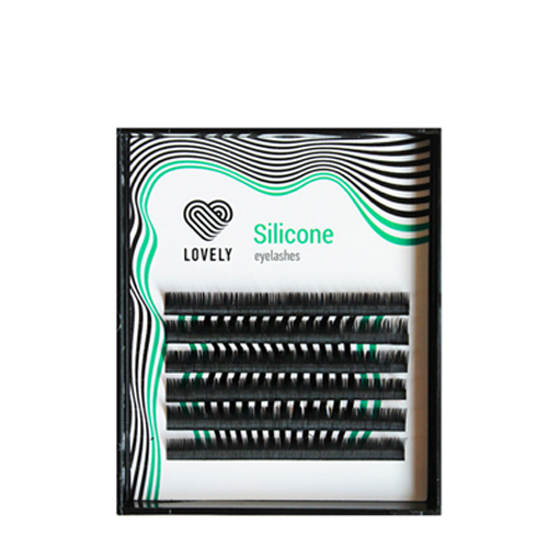 Черные ресницы LOVELY Silicone (6 линий)
