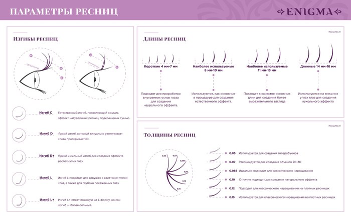 Черные ресницы Enigma (МИКС, 16 линий)