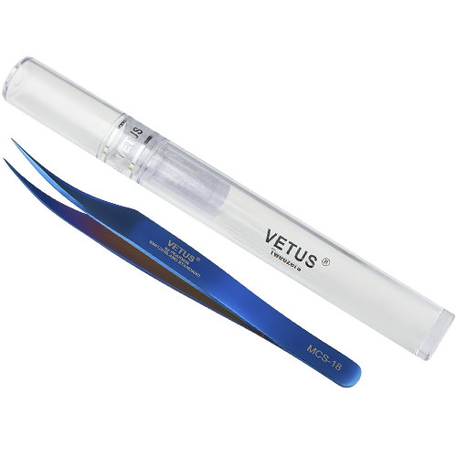 Пинцет VETUS MCS-18 прямой и изгибом 122 мм
