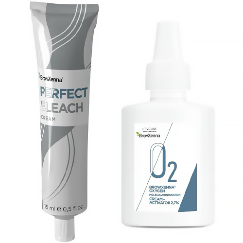 Профессиональный набор крем для осветления бровей BrowXenna Perfect Bleach