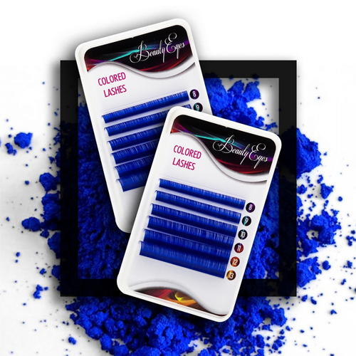 Цветные ресницы BEAUTY EYES (МИКС, 6 линий) Blue