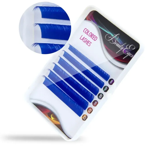 Цветные ресницы BEAUTY EYES (МИКС, 6 линий) Blue