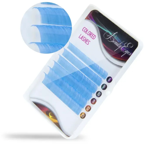 Цветные ресницы BEAUTY EYES (МИКС, 6 линий) Sky Blue