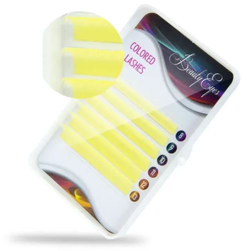 Цветные ресницы BEAUTY EYES (МИКС, 6 линий) Yellow