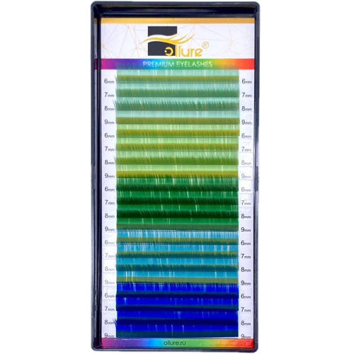 Цветные ресницы OLLURE Color MIX №1 (МИКС, 20 линий)