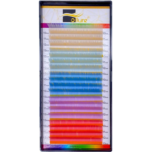 Цветные ресницы OLLURE Color MIX №3 (МИКС, 20 линий)