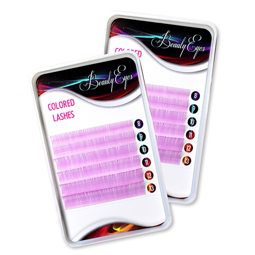 Цветные ресницы BEAUTY EYES (МИКС, 6 линий) Light Purple