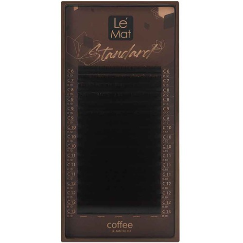 Коричневые ресницы Arabica Le Maitre Standard "Coffee" (МИКС, 16 линий)